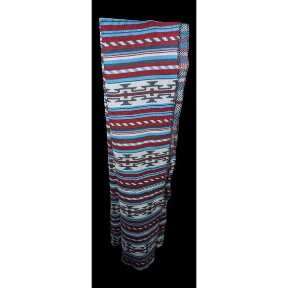 Free People Southwestern/Aztec Print Red And Blue Woven Scarf - Picture 3 of 7